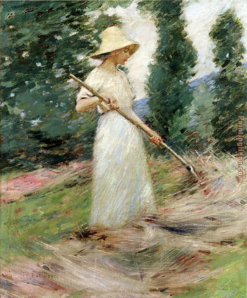 Theodore Robinson Girl Raking Hay